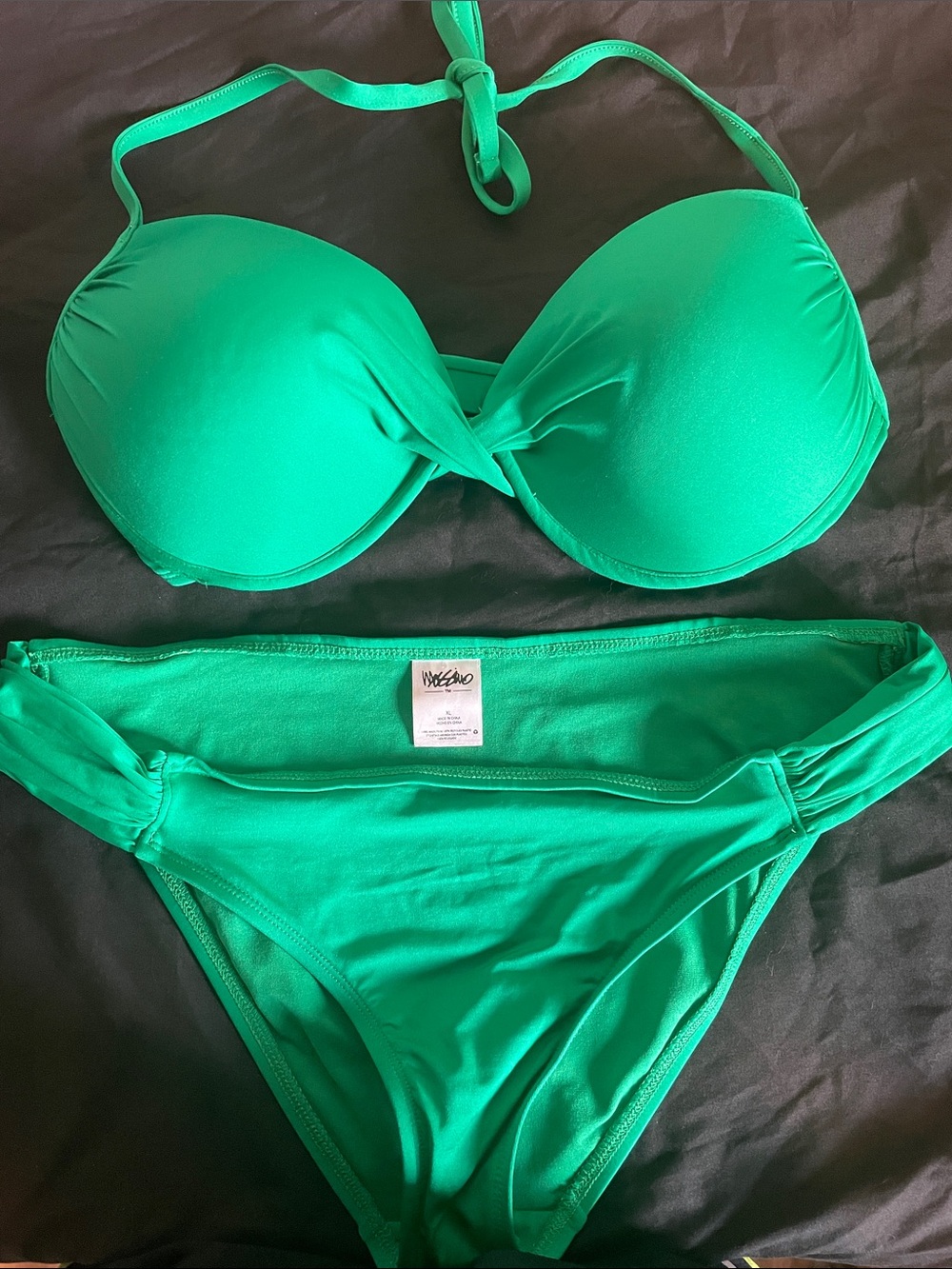 Mossimo Emerald Green Twist Halter Push Up Bikini Set